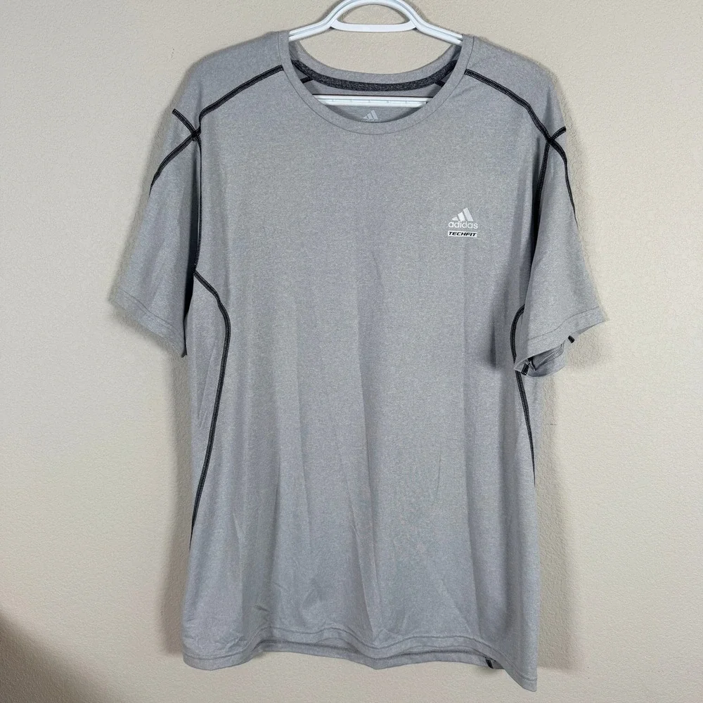 Adidas‎ ClimaLite Techfit Performance Shirt Mens XL Gray S/S Athletic Training